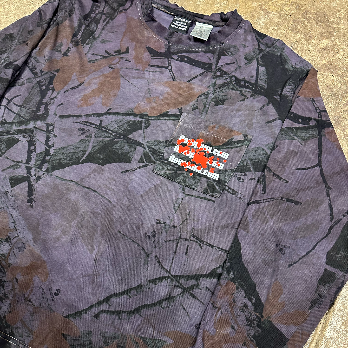 L : OBJECT DYED CAMO LONG SLEEVE