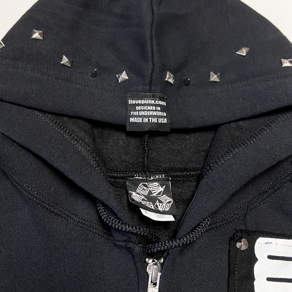 L : DECOMPOSING ZIP UP (STUDDED)