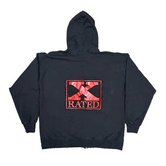 XL : THRASHED & REPAIRED ROCKSTAR HOODIE