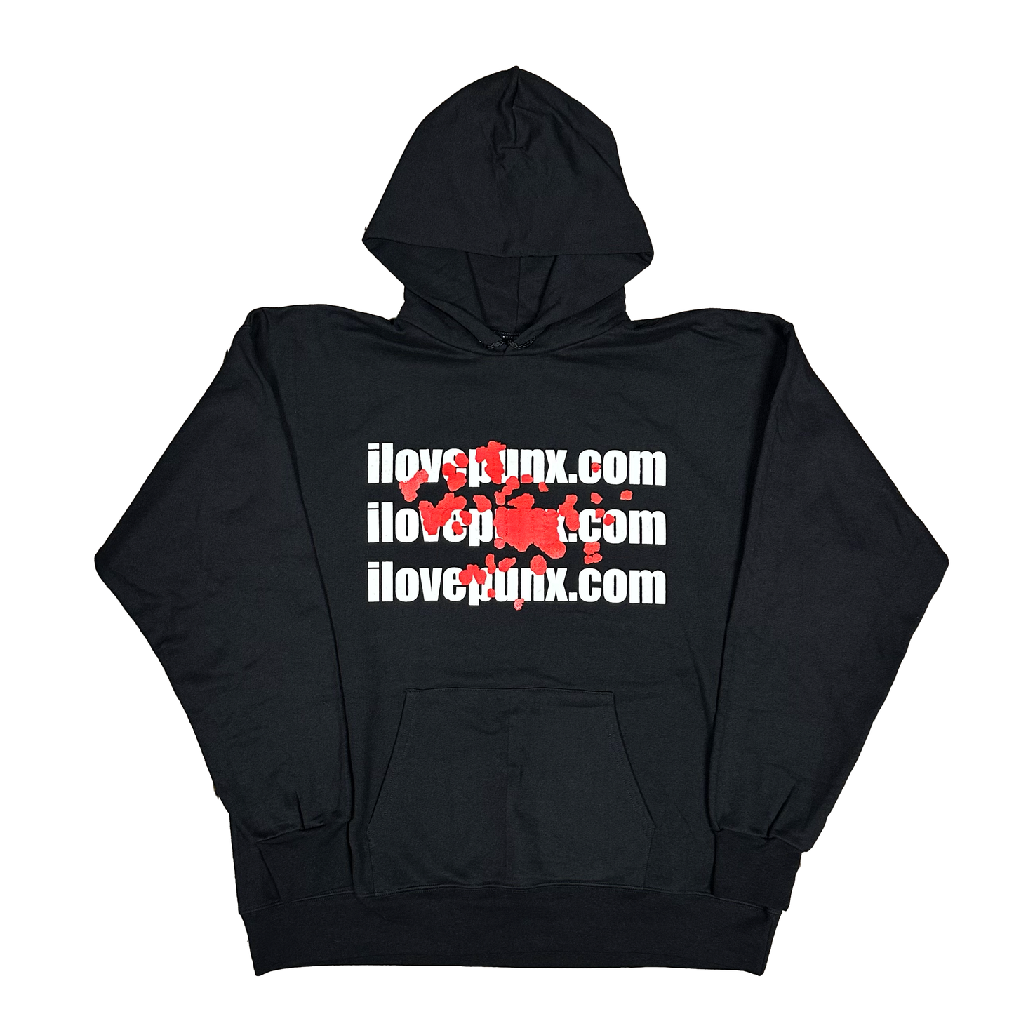 L : BLOOD N TEXT HOODIE