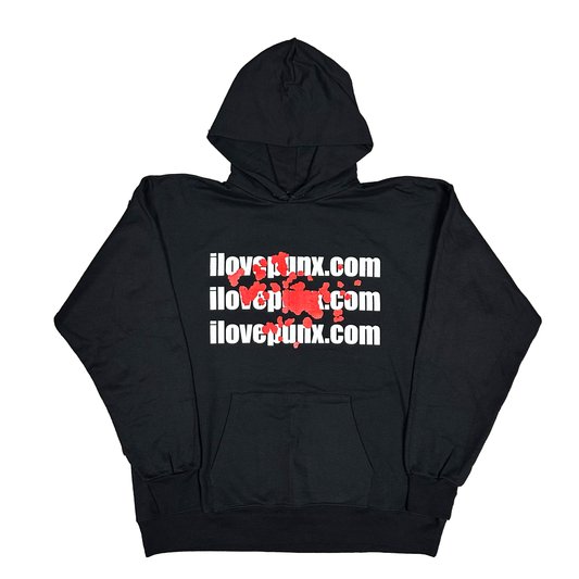 L : BLOOD N TEXT HOODIE