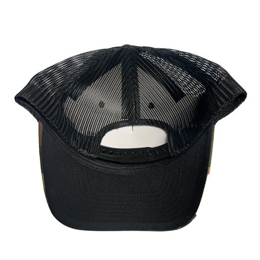 CAMO BLOOD N TEXT TRUCKER