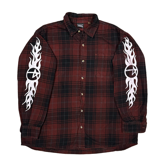 XL : DYED FLAMES TEST FLANNEL